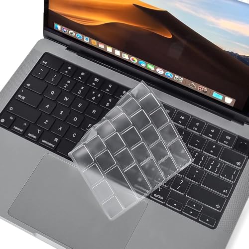 Oaky Keyboard Cover for MacBook Pro 14/16 (2021–2024, M1/M2/M3/M4 Pro/Max) & MacBook Air 13/15 (2021–2025, M2/M3/M4) TPU Clear Keyboard Skin - Image 1