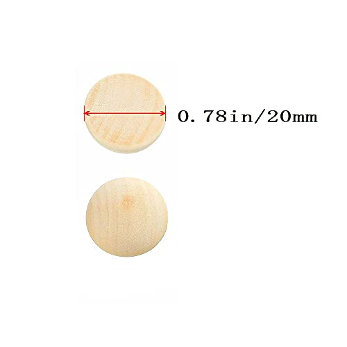 hesmartly 100pcs Half Wood Balls Unfinished Natural Half Ball Split Wood Balls for DIY Projects and Craft Supplies (20mm) - Image 2