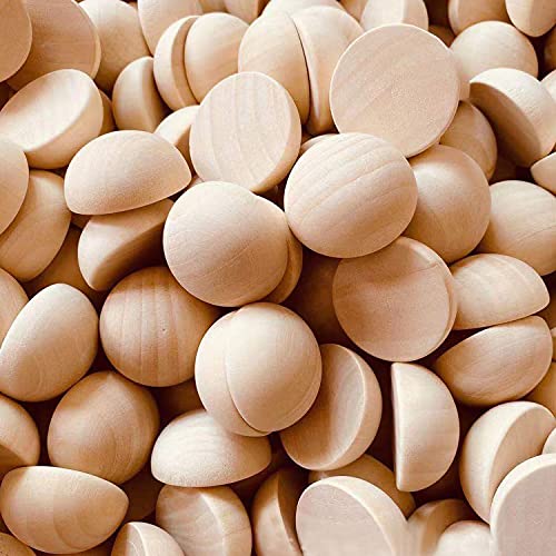 hesmartly 100pcs Half Wood Balls Unfinished Natural Half Ball Split Wood Balls for DIY Projects and Craft Supplies (20mm) - Image 3