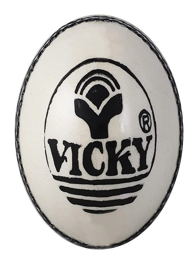 Vicky Challenger White Cricket Ball Constructed with Alumtanned Large Thick Leather Suits Every Balling Style Ideal for Professional Use- 4 Pcs (Pack of 1) - Image 1
