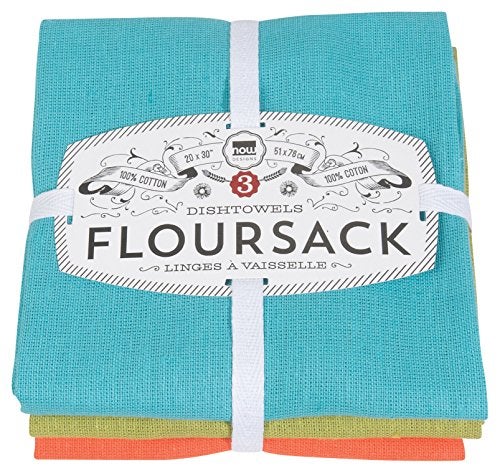 Now Designs Floursack Kitchen Dish Towels Bali Blue/Cactus/Crush 20 x 30in, Set of 3 - Image 5