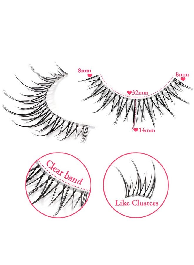 Outopen Manga Lashes Natural Look Japanese Anime Lashes Korean Asian Wispy Spiky Lashes With Clear Band Short Fake Eyelash 10 Pairs Pack By Outopen - Image 3