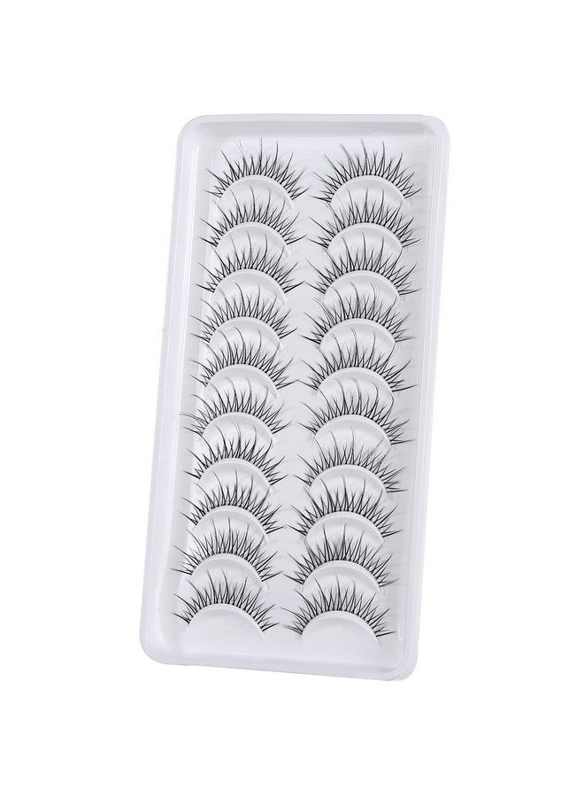 Outopen Manga Lashes Natural Look Japanese Anime Lashes Korean Asian Wispy Spiky Lashes With Clear Band Short Fake Eyelash 10 Pairs Pack By Outopen - Image 5