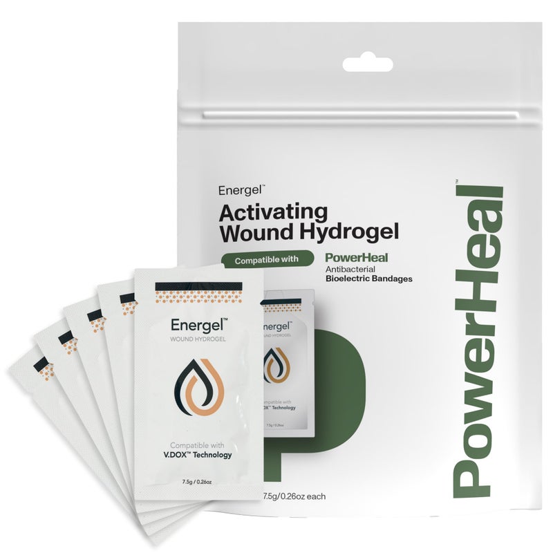 PowerHeal Energel Hydrogel â€“ Wound Gel to Cover Your Wound and Help Maintain & Provide Moisture for Cuts, Abrasions, Blisters, Burns, Scrapes, Surgical Incisions, Ulcers & More â€“ 5-Pack, 0.26 Oz Each - Image 1