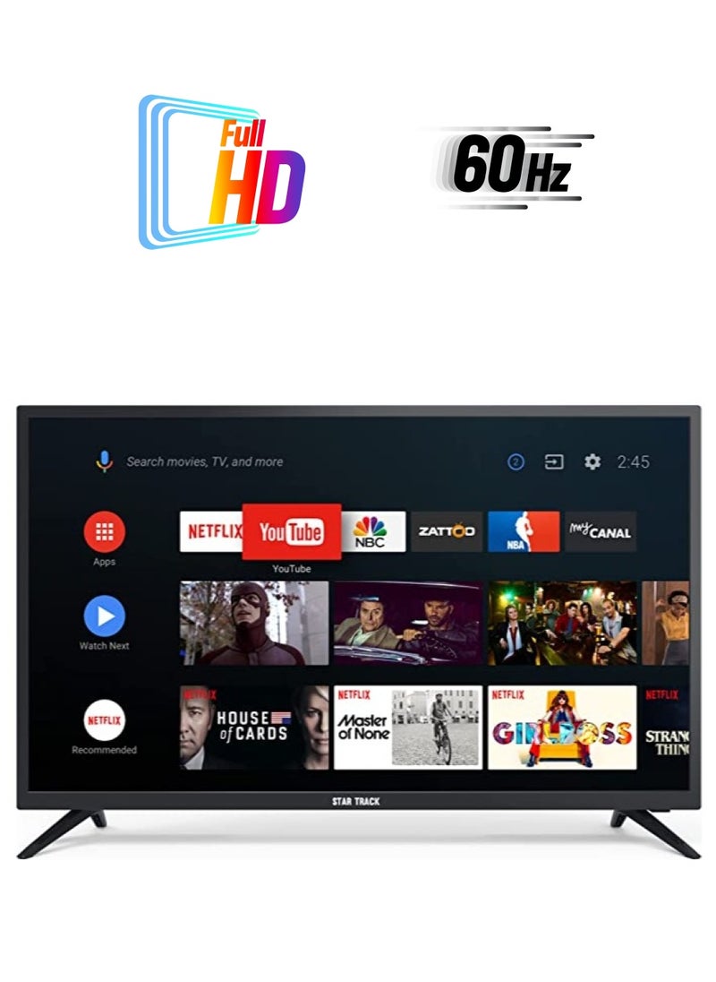 STAR TRACK 43" Smart TV | Android 14, Full HD, Netflix, YouTube, Miracast, Bezel less, Satellite receiver, STAR TRACK  - Image 1