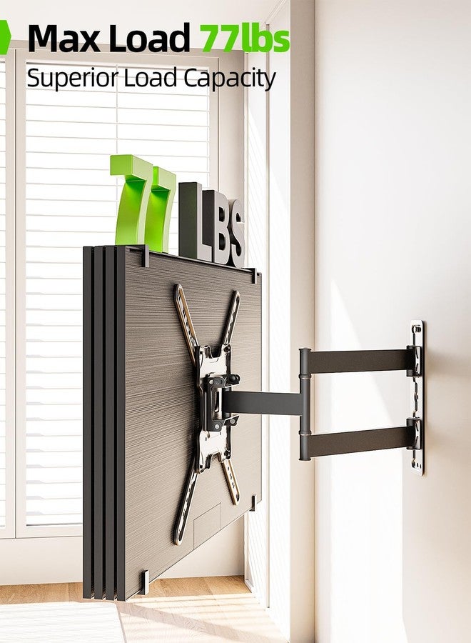 USX Mount TV Wall Mount for Most 26-60 Inch TVs up to 77 lbs, Full Motion Wall Mount TV Bracket with Swivel Tilt Single Stud Design for Corner, Max VESA 400x400mm fit Most 32 40 42 43 50 55 60 TVs - Image 3