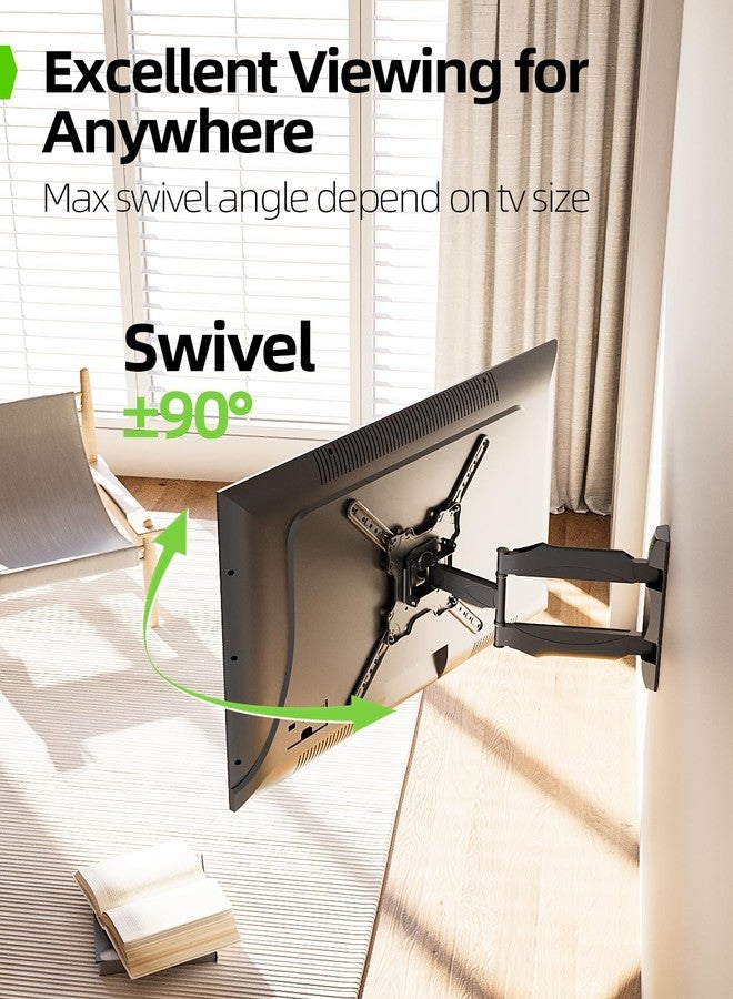 USX Mount TV Wall Mount for Most 26-60 Inch TVs up to 77 lbs, Full Motion Wall Mount TV Bracket with Swivel Tilt Single Stud Design for Corner, Max VESA 400x400mm fit Most 32 40 42 43 50 55 60 TVs - Image 4