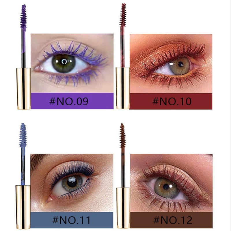 RoseFlower Colored Mascara Sets - 12 Waterproof Colors, Pink, Purple, Blue, White, Black Voluminous & Long Lasting Gift Set - Image 4