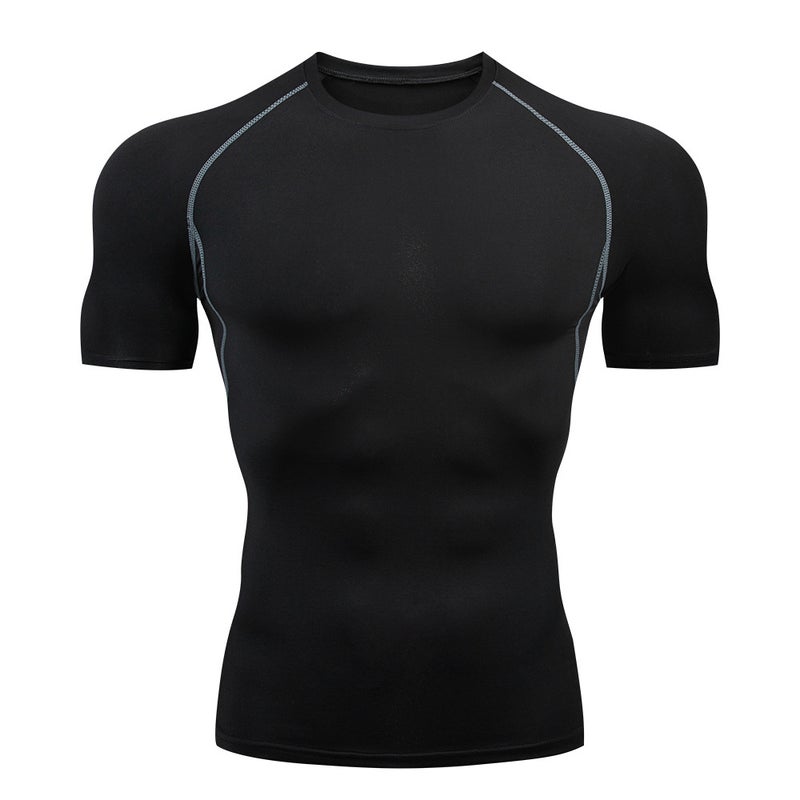 Generic Mens Athletic Long Sleeve Stretch Fitness Tennis Running T-Shirt Quick Dry Elite Short Sleeve