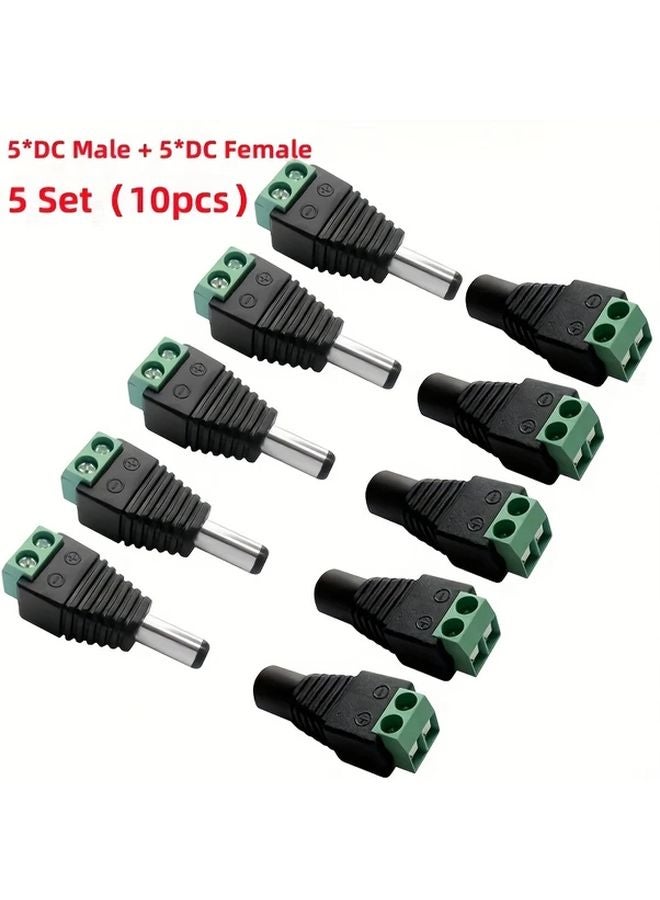 5 أزواج من المحطات الثقيلة للتيار المستمر ذكر/أنثى، قابس محول 5.5 ملم × 2.1 ملم - Image 2