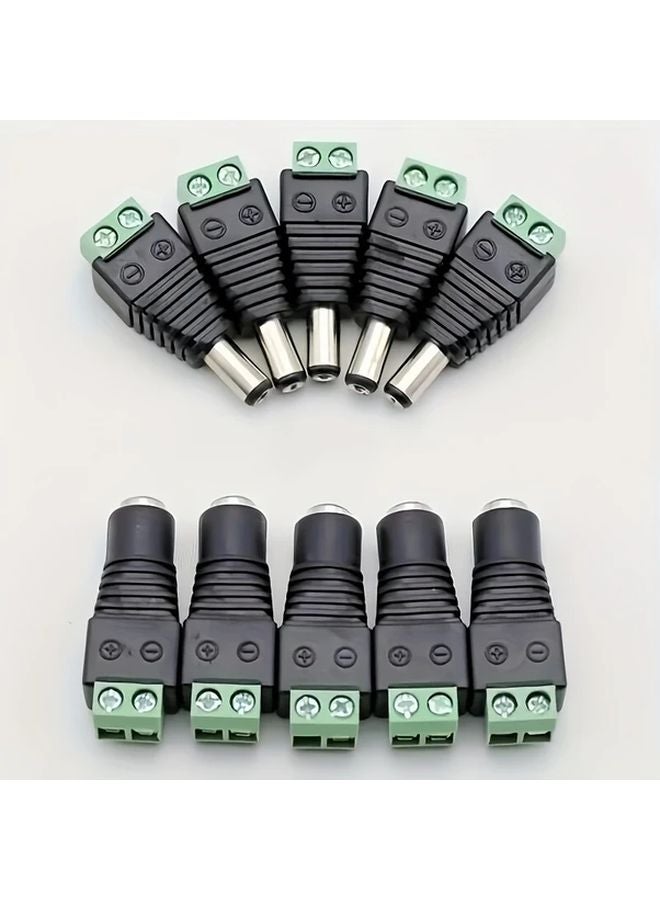 5 أزواج من المحطات الثقيلة للتيار المستمر ذكر/أنثى، قابس محول 5.5 ملم × 2.1 ملم - Image 1
