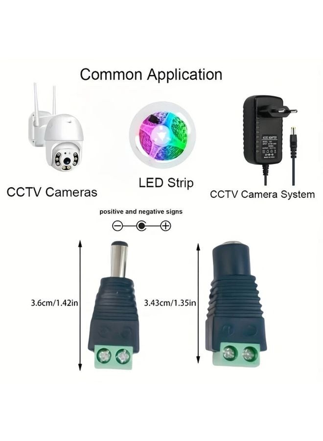 5 أزواج من المحطات الثقيلة للتيار المستمر ذكر/أنثى، قابس محول 5.5 ملم × 2.1 ملم - Image 3