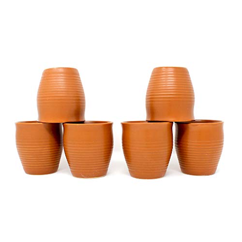 The Earth Store Re-useable Brown Ring Ceramic Traditional Style Kullad/kulhad/kullar/Kullad Tea Cups for Serving Coffee & Milk - Image 5