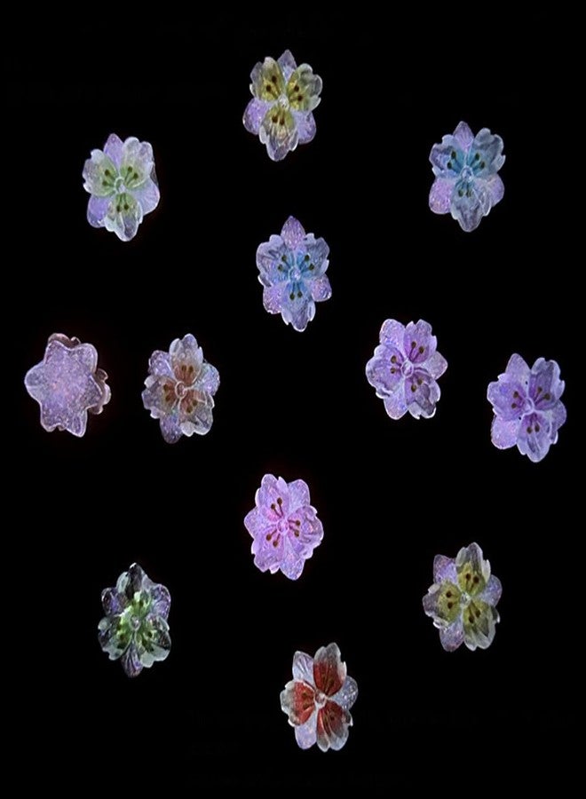 JALIYA 50pcs 3D Ice Translucent Flower Nail Charms - Luminous Resin Flower Petals for Nail Art - Image 4