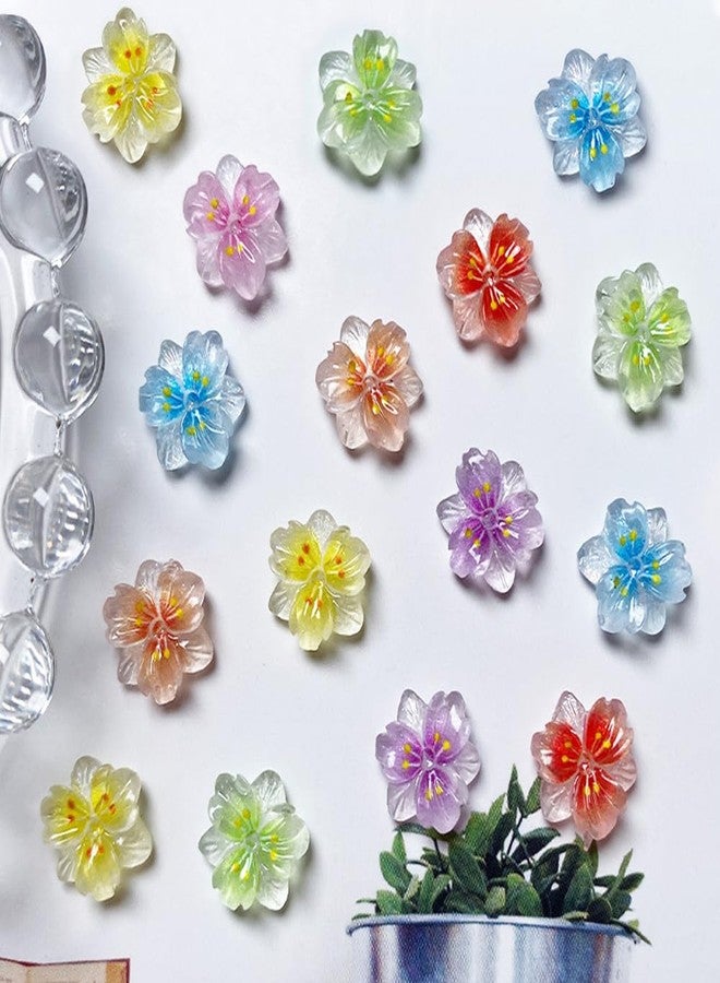 JALIYA 50pcs 3D Ice Translucent Flower Nail Charms - Luminous Resin Flower Petals for Nail Art - Image 5