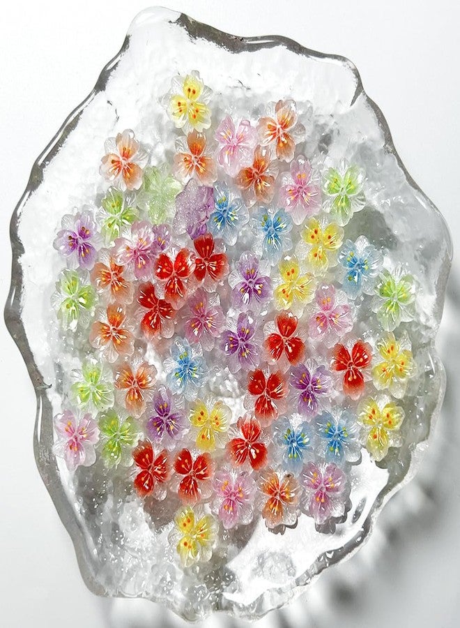 JALIYA 50pcs 3D Ice Translucent Flower Nail Charms - Luminous Resin Flower Petals for Nail Art - Image 3