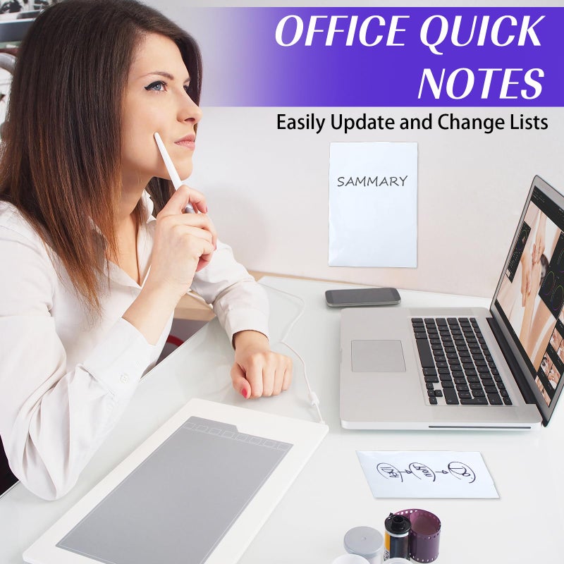 Qianyu 2 Pcs Dry Erase Board Sticker 8.3'' x 11.7'' Whiteboard Sticker Self-Stick Dry Erase Sheets Wallpaper Peel Stick New Stain Proof Dry Erase Stickers for Wall Desk Refrigerator Door Locker - Image 3