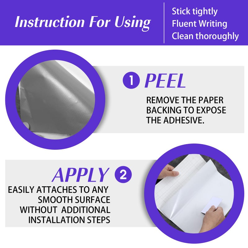 Qianyu 2 Pcs Dry Erase Board Sticker 8.3'' x 11.7'' Whiteboard Sticker Self-Stick Dry Erase Sheets Wallpaper Peel Stick New Stain Proof Dry Erase Stickers for Wall Desk Refrigerator Door Locker - Image 5