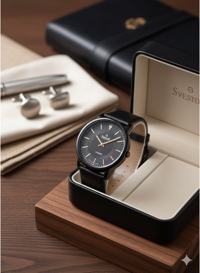 Sveston Legend Mens leather strap watch - Image 1