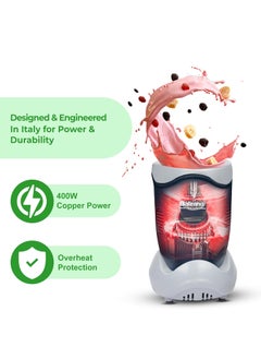 Balzano Balzano Bullet Mixer Grinder, Blender for Smoothie and Juices, Nutri Blender, 400W Copper Motor, Smoothie Blender, Italian Design, Blender for Kitchen  - Image 5