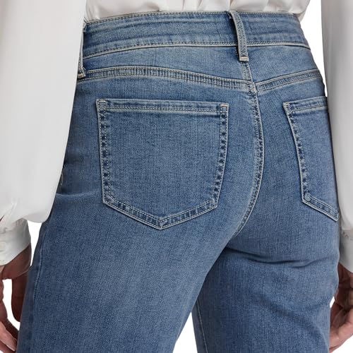 NYDJ جينز مارلين المستقيم للنساء من NYDJ بحجم صغير في دنيم خفيف الوزن الفاخر، لون هيبورن، 0P - Image 4