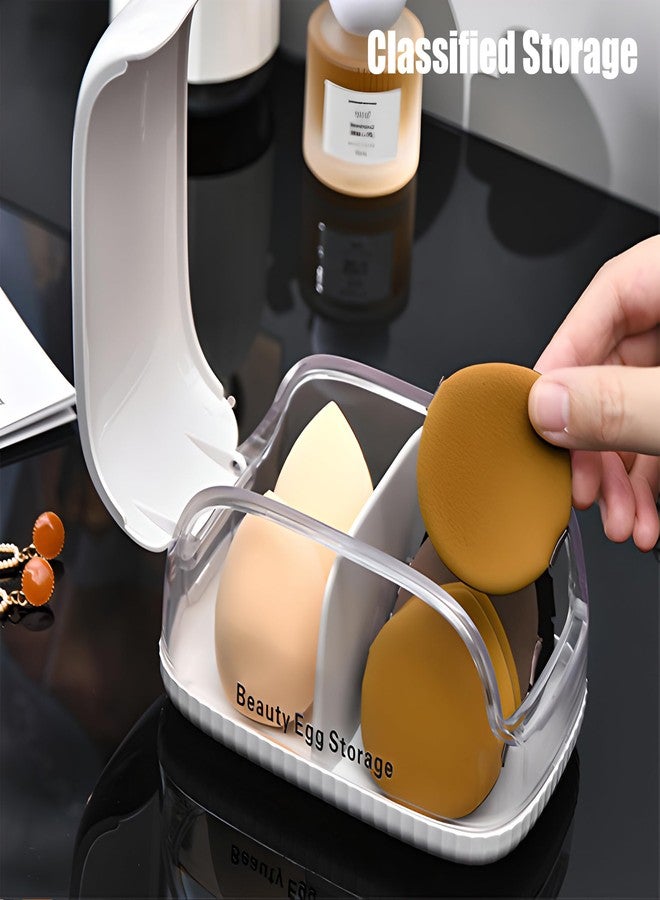 LamChyar Beauty Blender Holder, Makeup Sponge Holder with Lid, Makeup Sponge Case for Countertop (Clear Lid) - Image 5