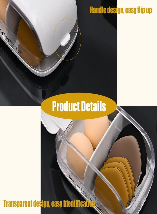 LamChyar Beauty Blender Holder, Makeup Sponge Holder with Lid, Makeup Sponge Case for Countertop (Clear Lid) - Image 2