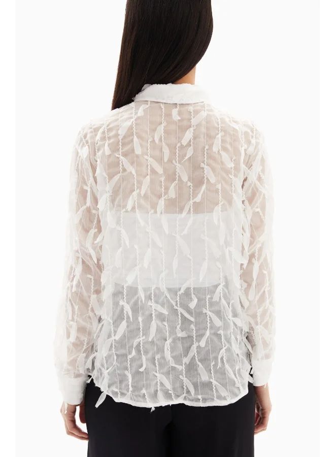 Wecre8 White Sheer Blouse