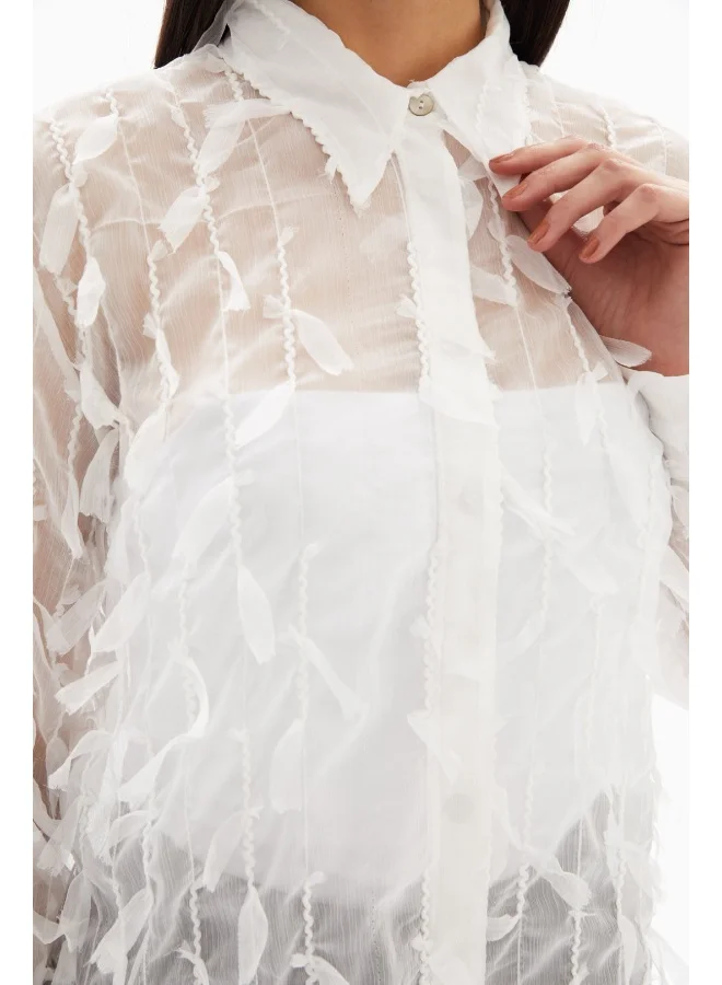 Wecre8 White Sheer Blouse
