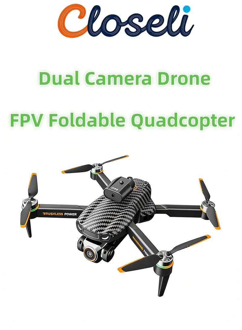 Closeli Camera Drone with 2 Batteries, Foldable Drone, with Dual HD Cameras, RC Quadcopter, Rechargeable Controller, 360° Flips, Intelligent Obstacle Avoidance, Optical Flow Hovering, 3 Speed Modes, One-Key Takeoff/Landing, Trajectory Flight, Long Flight Time, Gesture Photography, App Control, for Beginners - Image 1