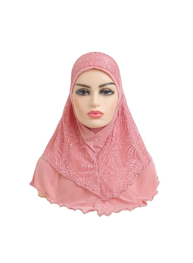 Muslim Hijab Lace Islamic Scarf Head Wrap Pray Scarves Women's Headwear - Image 2
