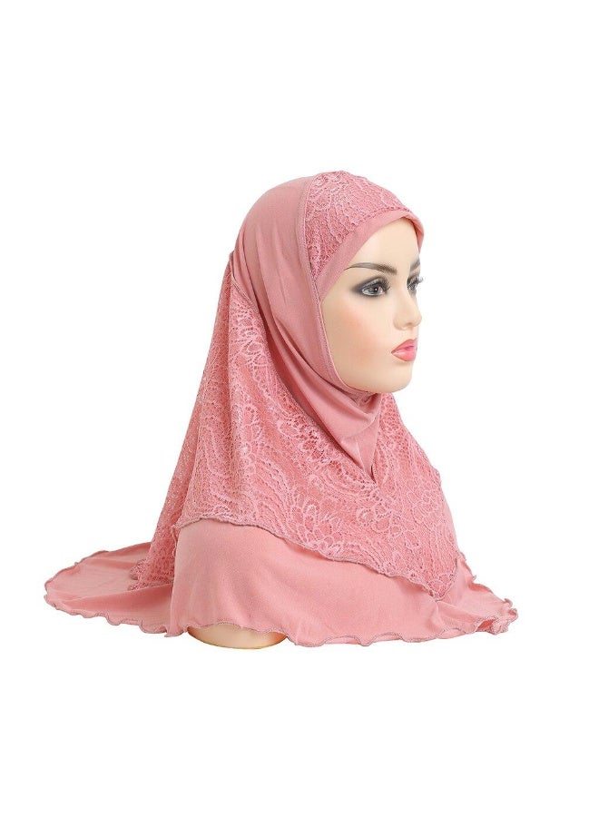 Muslim Hijab Lace Islamic Scarf Head Wrap Pray Scarves Women's Headwear - Image 1