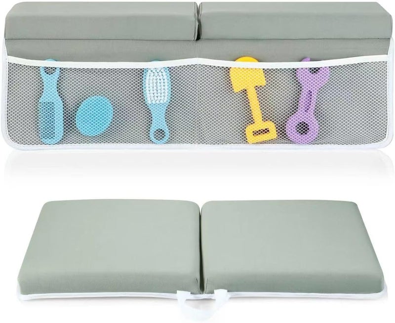 PandaEar Baby Bath Kneeler & Elbow Rest Pad, Comfortable Non-Slip Kneeling Mat Cushion with Toy Organizer Storage Pockets, Foldable Foam Mat for Toddler Bathroom Bathing Time - Image 1