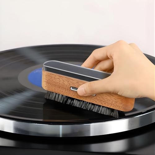 SMILEDRIVE® 2-in-1 Vinyl Record Cleaner – Premium Velvet & Carbon Fiber Anti-Static Brush for Pristine Sound Quality - Image 2