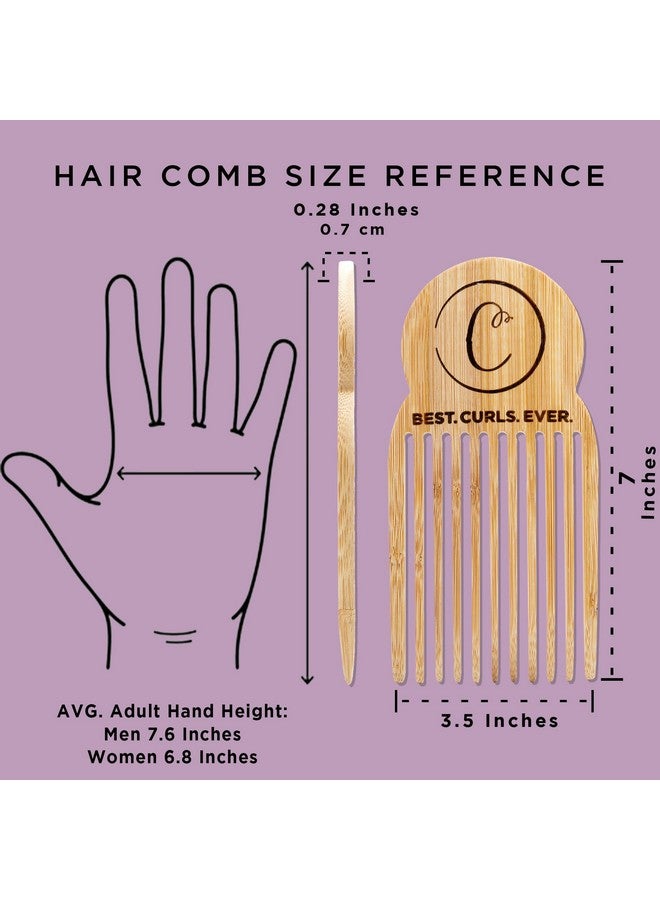 Controlled Chaos As Seen on Shark Tank Big Detangling Comb Hair Pick - Anti Static Bamboo Hair Pick for Thick Curly Hair, Long Tooth Detangler Wooden Comb for Men, Women & Kids - Image 4