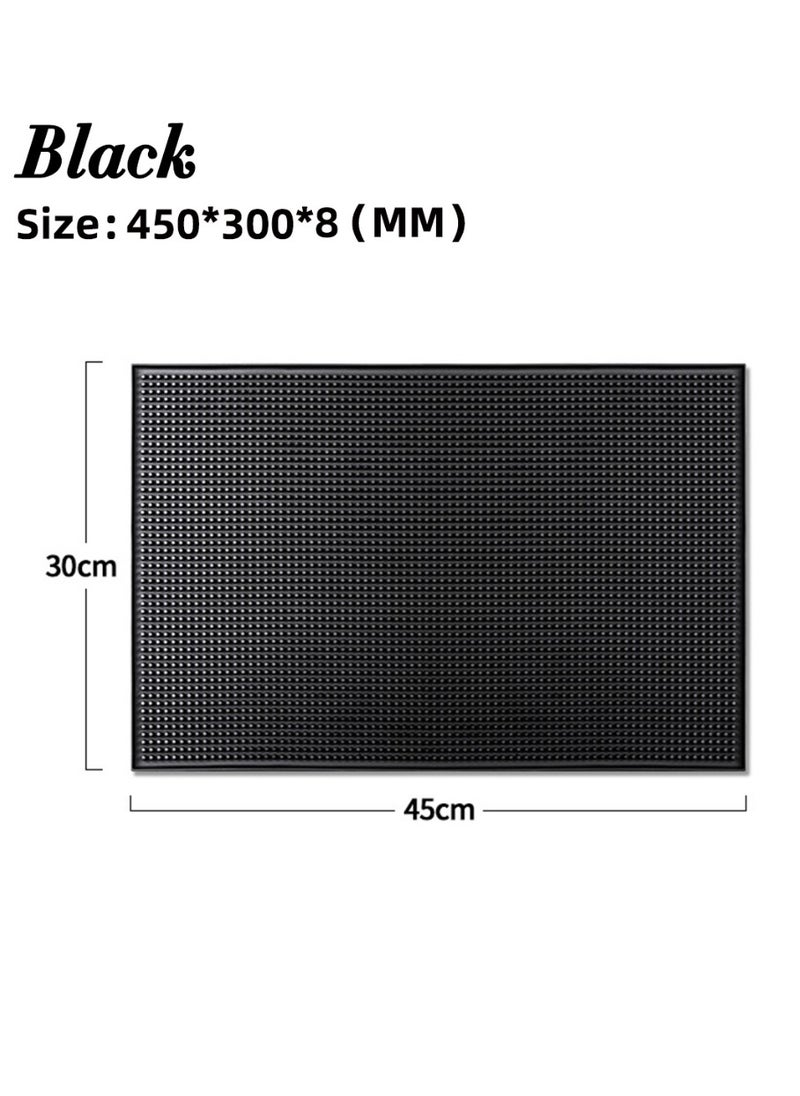 Generic - مطاط القهوة، سجادة الخدمة، أسود، 45x30 سم - Image 1