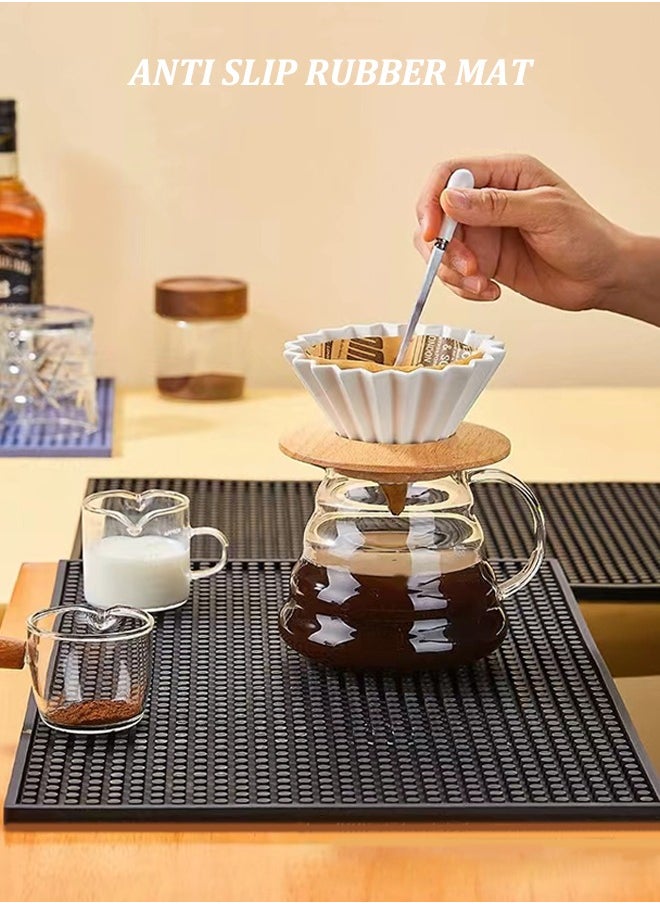 Generic - مطاط القهوة، سجادة الخدمة، أسود، 45x30 سم - Image 1