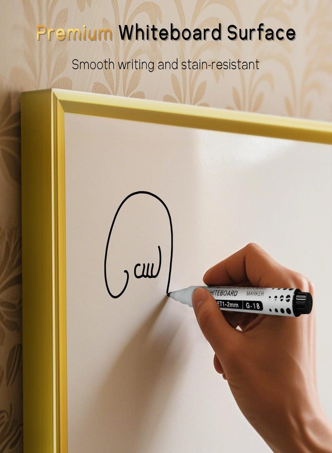 QUEENLINK White Board Cork Board Combo, 36'' x 24'', Magnetic Dry Erase Board and Pin Board for Wall, Gold Aluminum Frame Bulletin Board for Home Office School with Accessories - Image 3