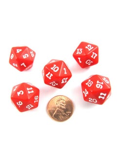 Set Of 5 Twenty Sided 19Mm D20 Opaque Dice Rpg D&D Red With White Numbers Die - pzsku/ZFFC16473D78086AD2B0FZ/45/_/1697270549/31725421-1332-4945-9355-cc6496ff1306