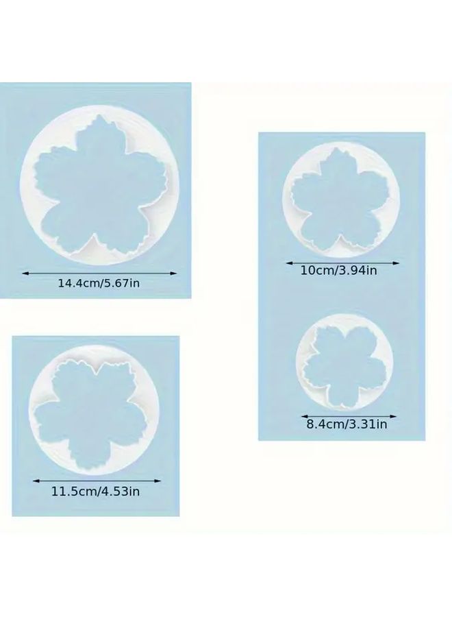4pcs Peony Rose Petal Cutter Mold For Fondant Gumpaste Cake Decorating Durable Plastic Sugarcraft Tool - Image 3