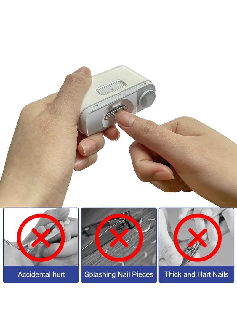 SOLARAE Electric Nail Clipper 2-in-1 Electric Nail Trimmer Nail Clippers for Men Suitable for Infant Children Adults and Elderly Electric Nail Trimmer - Image 3