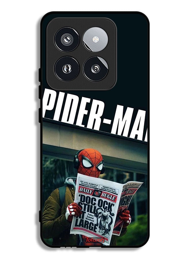 Tolwak Xiaomi 14 Pro Protective Case Cover Spiderman Reading Newspaper - Image 1