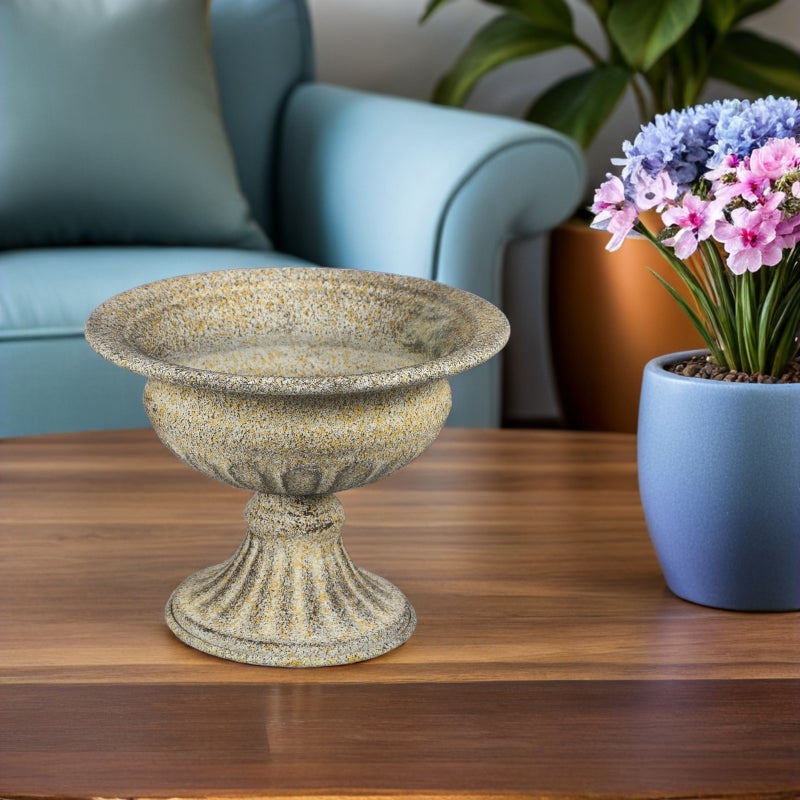 Rustic Iron Flower Arrangement Vase Table Centerpiece Vintage Metal Urn Planter Pedestal Vase Distressed Flower Pot for Wedding Holiday Party - Image 4