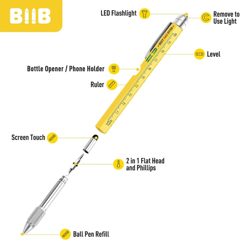 BIIB Husband Valentines Day Gifts, Dad Gifts for Dad Husband, 9 in 1 Multitool Pen, Mens Gifts for Dad, Personalized Gifts for Men Ideas, Anniversary Birthday Grandpa Gifts for Him - Image 5