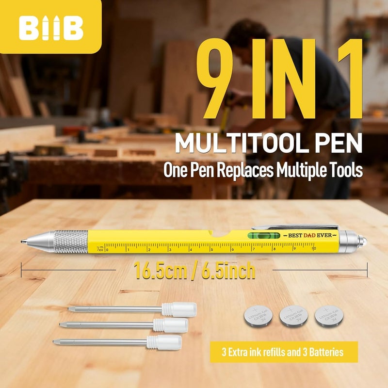 BIIB Husband Valentines Day Gifts, Dad Gifts for Dad Husband, 9 in 1 Multitool Pen, Mens Gifts for Dad, Personalized Gifts for Men Ideas, Anniversary Birthday Grandpa Gifts for Him - Image 3