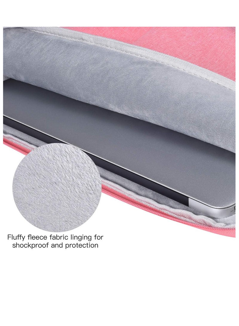 Zexen 13 inch Laptop Sleeve Bag Compatible with MacBook Air Mac Pro M1 Surface Lenovo Dell HP Computer Bag Accessories Polyester Case with Pocket (Pink)  - Image 3
