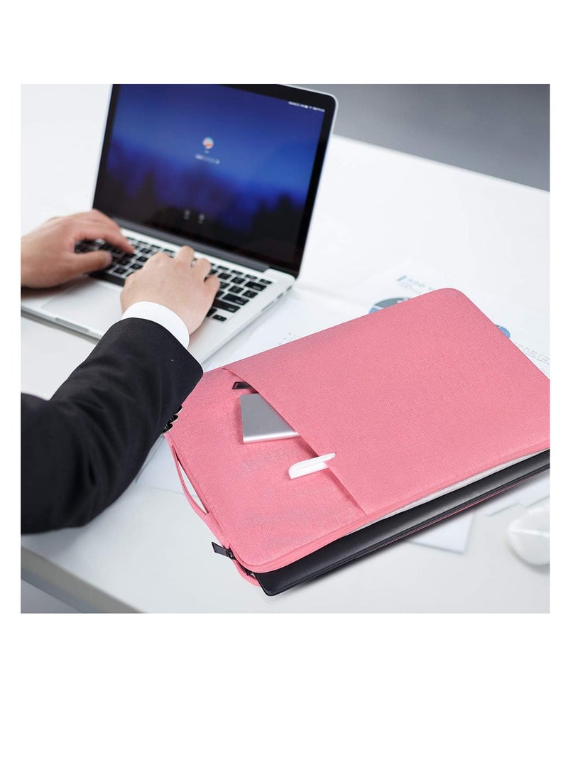 Zexen 13 inch Laptop Sleeve Bag Compatible with MacBook Air Mac Pro M1 Surface Lenovo Dell HP Computer Bag Accessories Polyester Case with Pocket (Pink)  - Image 4