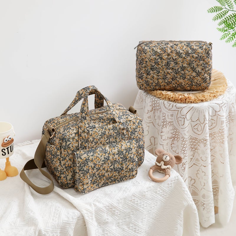 حقيبة والديين متعددة الوظائف بلون الكاكي مع لوح تغيير حفاضات ومنظم للزجاجات والمناديل - Image 2