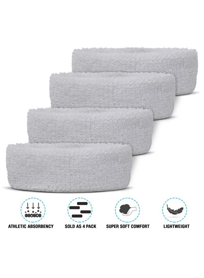 Suddora 1" Bicep Band Moisturewicking Football Arm Bands Soft & Lightweight Sweatband Armband For Running Soccer Baseball And Workout Nonslip Football Accessories 4 Pack White - Image 3