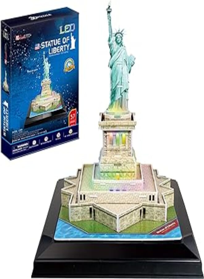 Cubic Fun Statue Of Liberty Shaped 3D LED Puzzle - 37 Pieces